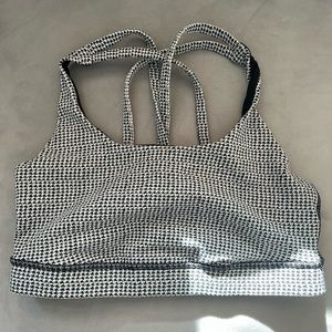 LuluLemon black and white checkered sports bra size 8